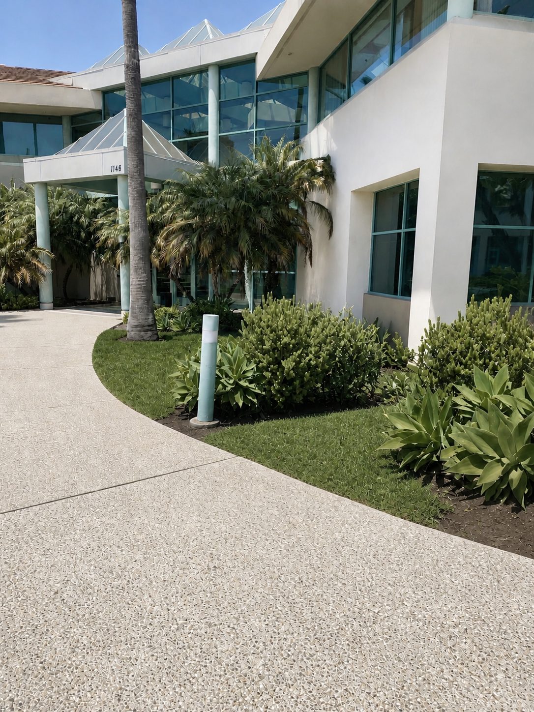 Landscaped entry walk