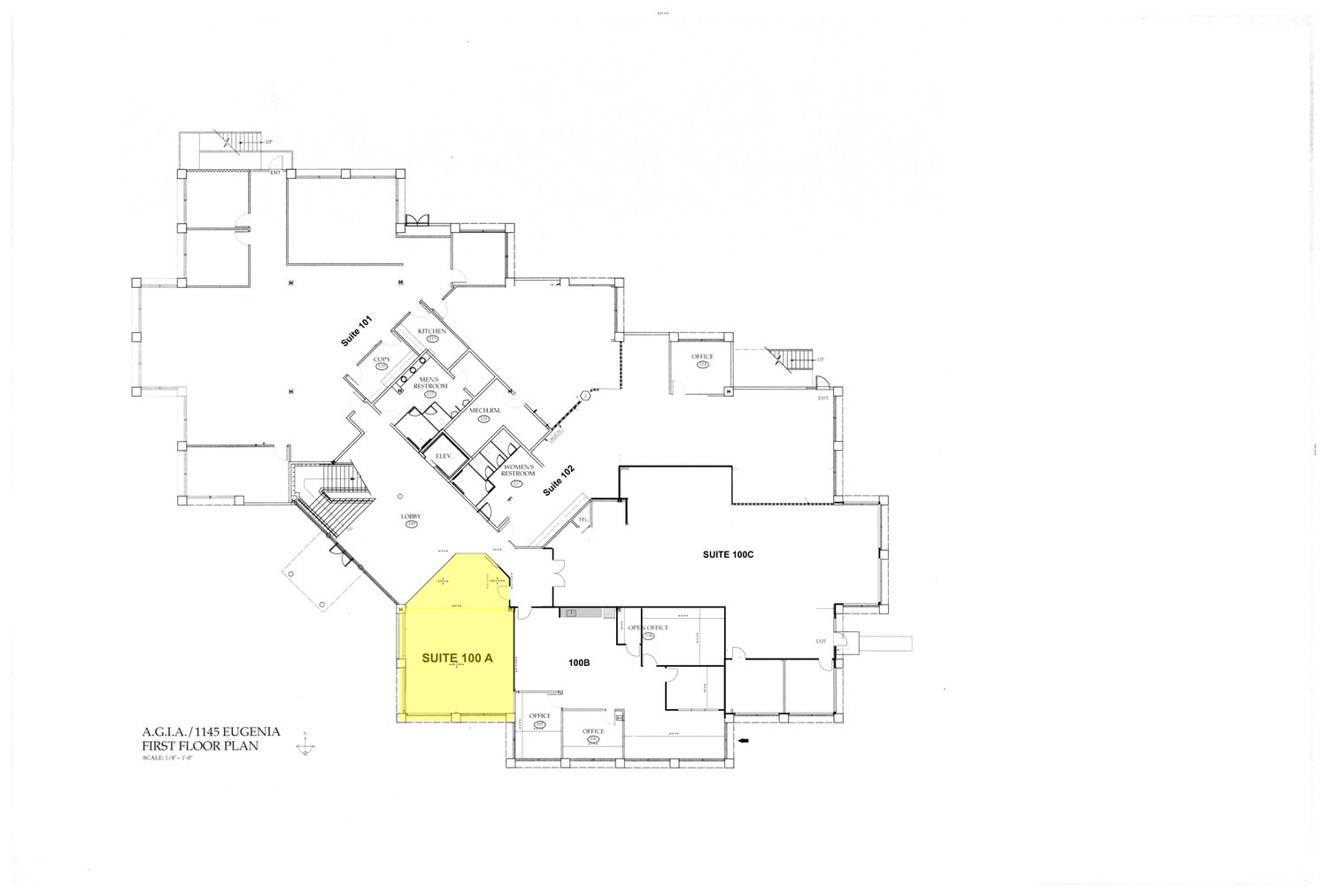 Suite 100A — ground floor plan